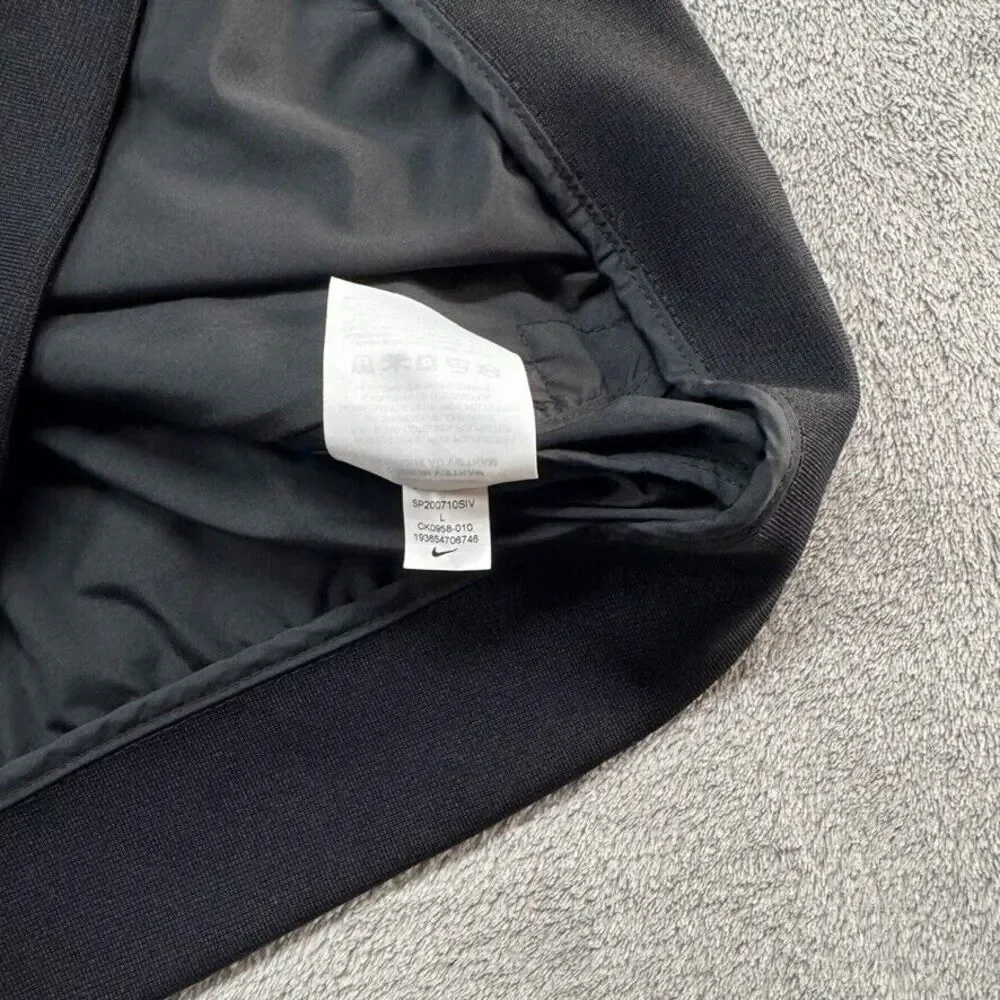 Nike Hooded Windbreaker Full‎ Zip Boys Large Black Swoosh Just Do it Patch